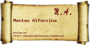 Mentes Alfonzina névjegykártya